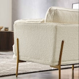 thumbnail of Sofá de 3 plazas en tela bouclette color crudo