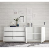 thumbnail of Buffet/bahut moderne 2 portes/3 tiroirs blanc laqué brillant Uranus