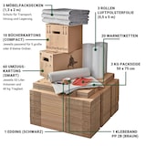 thumbnail of Umzugskomplettpaket 3 bis 4 Zimmer/Haus 100 m² (70x Kartons 3x Folie 3kg Papier 1x PP28 3x Decken 20x Etiketten 1x Stift) Umzugsset BB-Verpackungen