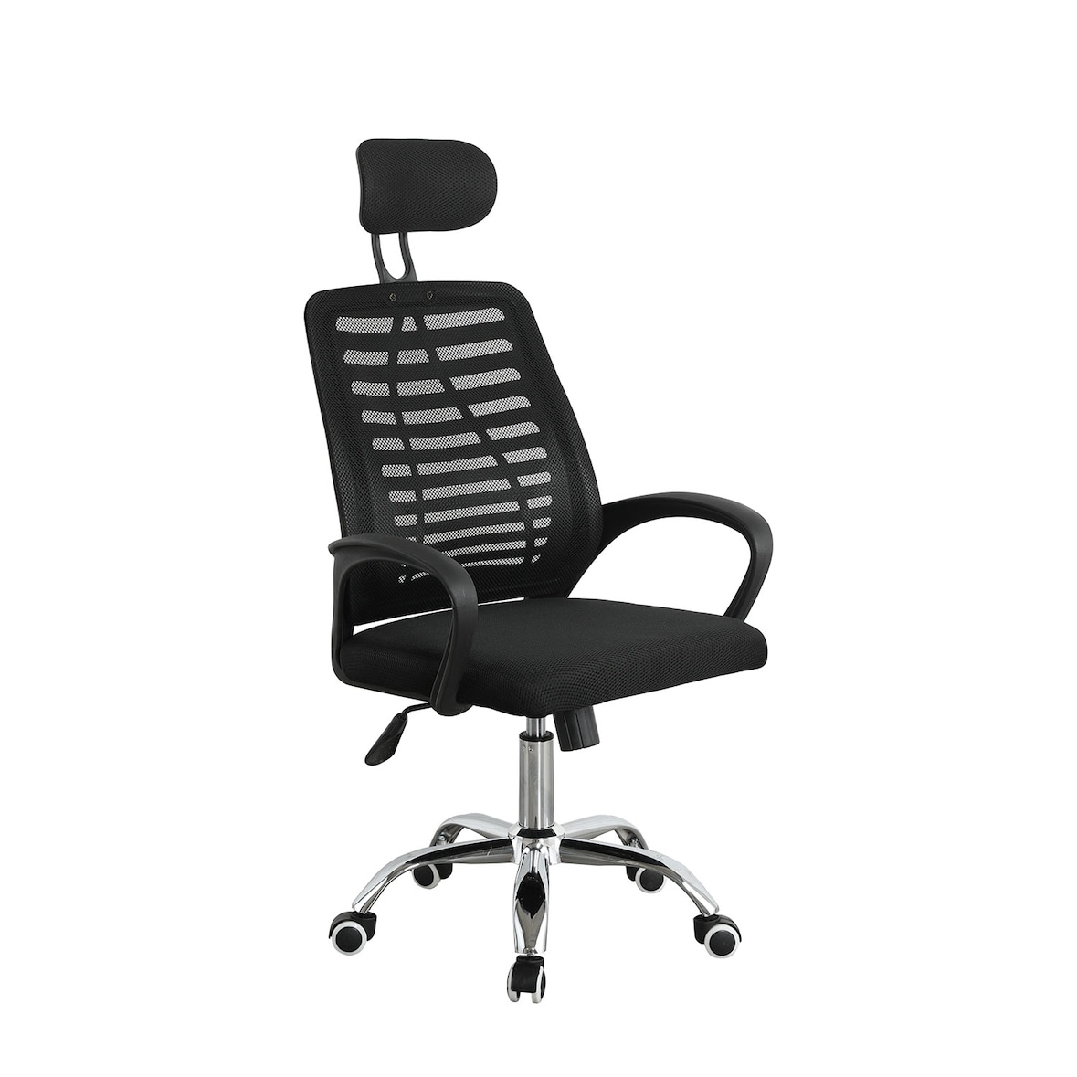 Chaise d'étude pour jeunes avec assise en textile noir. Modèle Esther