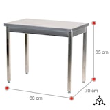 thumbnail of Romux® Edelstahltisch für Gastronomie Zentraltisch ohne Regal 800x700x850 mm Zerlegbar | Arbeitstisch aus Edelstahl Korrosionsbeständig