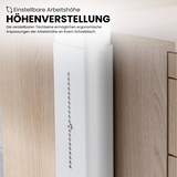 thumbnail of bümö Eckschreibtisch höhenverstellbar 200x120 cm in weiß, Metallgestell in silber - Schreibtisch groß, Bürotisch höhenverstellbarer, Büroschreibtisch