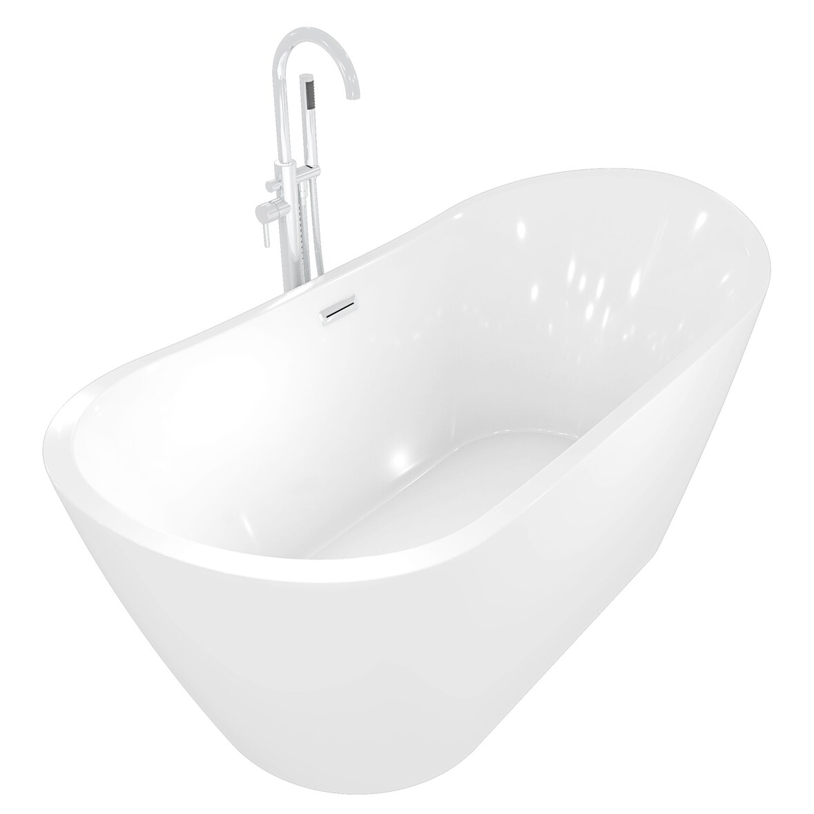 AcquaVapore freistehende Badewanne Wanne Acryl F03 180x89cm mit Armatur AF02