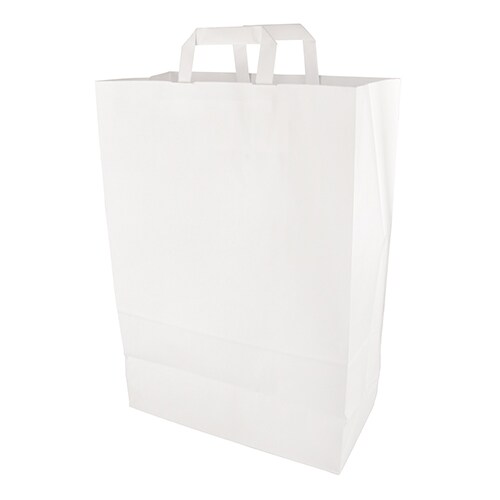 PAPSTAR 50 Tragetaschen, Papier 44 cm x 32 cm x 17 cm weiss mit Tragegriff