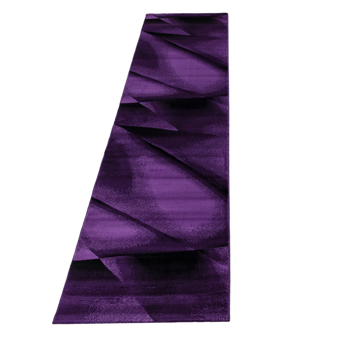 Teppich Wohnzimmer Abstrakt Pflegeleicht Waschbar Strapazierfähig Schlafzimmer OEKO-TEX Läufer Violett 80x300 cm – ASPEN von Kadima Design