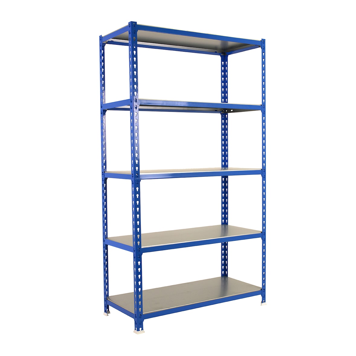 SimonRack Estante metálica, 2000x1100x500 mm, 5 níveis, prateleira metálica, 200 kg no ponto de flexão, Azul/Galvanizado - Simonclick