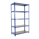 thumbnail of SimonRack Estante metálica, 2000x1100x500 mm, 5 níveis, prateleira metálica, 200 kg no ponto de flexão, Azul/Galvanizado - Simonclick