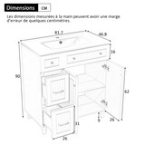 thumbnail of Badezimmerschrank mit Waschbecken 90×82×47 cm – Stehender Badschrank Grün mit Keramikwaschtisch und multifunktionalem Stauraum