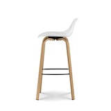 thumbnail of Lot de 2 tabourets de bar blancs style scandinave avec pieds effet bois en métal - Hauteur 66cm