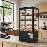 thumbnail of GastroHero Kühlvitrine ECO – 78 Liter, schwarz, mit LED-Beleuchtung und 3 höhenverstellbaren Rosten, energiesparend, ideal für Gastronomie & Verkauf