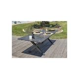thumbnail of Aluminium-Gartentisch mit Keramikplatte auf Glas