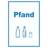 thumbnail of Pfand Mülltrennung Schild Text Symbol Flasche Dose Mehrweg Geld hochkant A0 (841x1189mm)