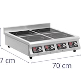 thumbnail of Royal Catering - Royal Catering RCIK-3500IC4.2 Cuisinière à induction 4 x 20 cm 10 niveaux Minuterie Cuisinière électrique induction Cuisinière