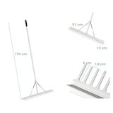 thumbnail of COSTWAY Aluminium tuinhark met 3 ft brede harkkop, 36 tanden en 69 inch steel Bladhark