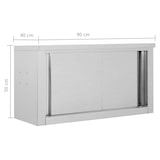 thumbnail of vidaXL Wandhängeschrank mit Schiebetüren 90×40×50 cm Edelstahl