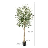 thumbnail of COSTWAY Juego de 2 Olivos Artificiales, Planta Artificial 180 cm, Planta de Interior con Maceta de Cemento, Hojas Naturales y 72 Frutos