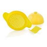 thumbnail of Spätzle-Set Garhaube Spätzlehobel Dampfgaren Mikrowellen Abdeckhaube Käseglocke Gelb