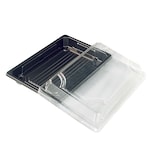 thumbnail of FHC - 200Pcs - Barquette sushi plastique PS noir avec couvercle PET transparent  188x135x37mm 300ml
