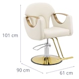 thumbnail of physa - Physa Fauteuil de Coiffeur avec Repose-Pieds - 55-65 cm - 180 kg - crème Fauteuil Salon de Coiffure Siège de Coiffure