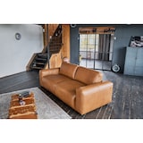 thumbnail of KAWOLA Sofa BODHI 3-Sitzer Leder hellbraun