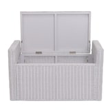 thumbnail of Panca contenitore M92 in rattan con cuscini 88cm ~ bianco