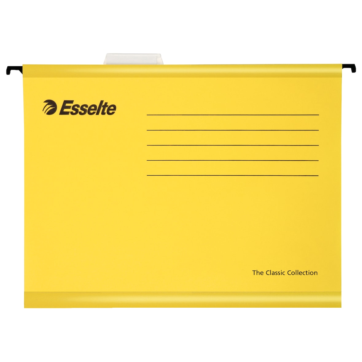ESSELTE Cartelle sospese per Cassetti The Classic Collection, Interasse 39 cm, Fondo a V/3 cm, Cartone riciclato al 100%, Giallo, Conf. 25 pz, 90335
