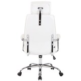 thumbnail of Fauteuil de bureau  Rako en véritable cuir ajustable et pivotant Blanc