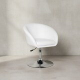 thumbnail of Design Relaxsessel SPM2.158 Loungesessel Kunstleder Cocktailsessel weiß, Sessel Drehbar, Esszimmerstuhl 120 kg, Clubsessel Leder-Optik, Drehstuhl