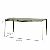 thumbnail of 【HYZL1879-180cm】Outdoor Essgruppe Tisch und Stuhlkombination Set aus Eisen garten Tisch und Stuhlset für den Außenbereich Dunkelgrün