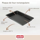 thumbnail of Zenker Black Metallic Pflaumenkuchenblech, Blechkuchen, Kuchen Blech, Backform, Kuchenform, Antihaft Classic, Schwarz, L 42 cm, 6536