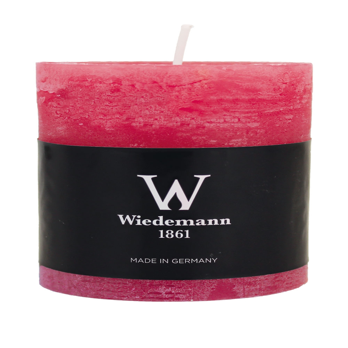 Wiedemann Kerzen Rustic Stumpenkerze 190 x 68 mm (H x Ø), Himbeere, mit ASF zum Abbrandschutz, durchgefärbte Stumpenkerzen in rustikaler Optik