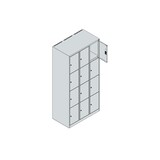 thumbnail of C+P Schließfachschränke Classic PLUS, 12 Abteile, HxBxT 185x90x50cm, Zylinderschloss, Hellgrau/Rubinrot von PROREGAL