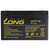 thumbnail of Kung Long WP7-6 Akku Blei 6 Volt 7Ah, Faston 6,3mm // ACHTUNG: Geliefert wird 4,8mm inkl. 6,3mm Adapter!