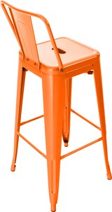 thumbnail of Barhocker LEKEL - Metall Orange 44x43x96 cm | Barstuhl Mit Lehne Tresenhocker Tresenstuhl Kneipenhocker Kneipenstuhl