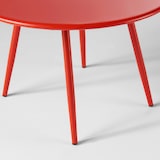 thumbnail of Table basse de terrasse ronde en métal rouge 40 cm