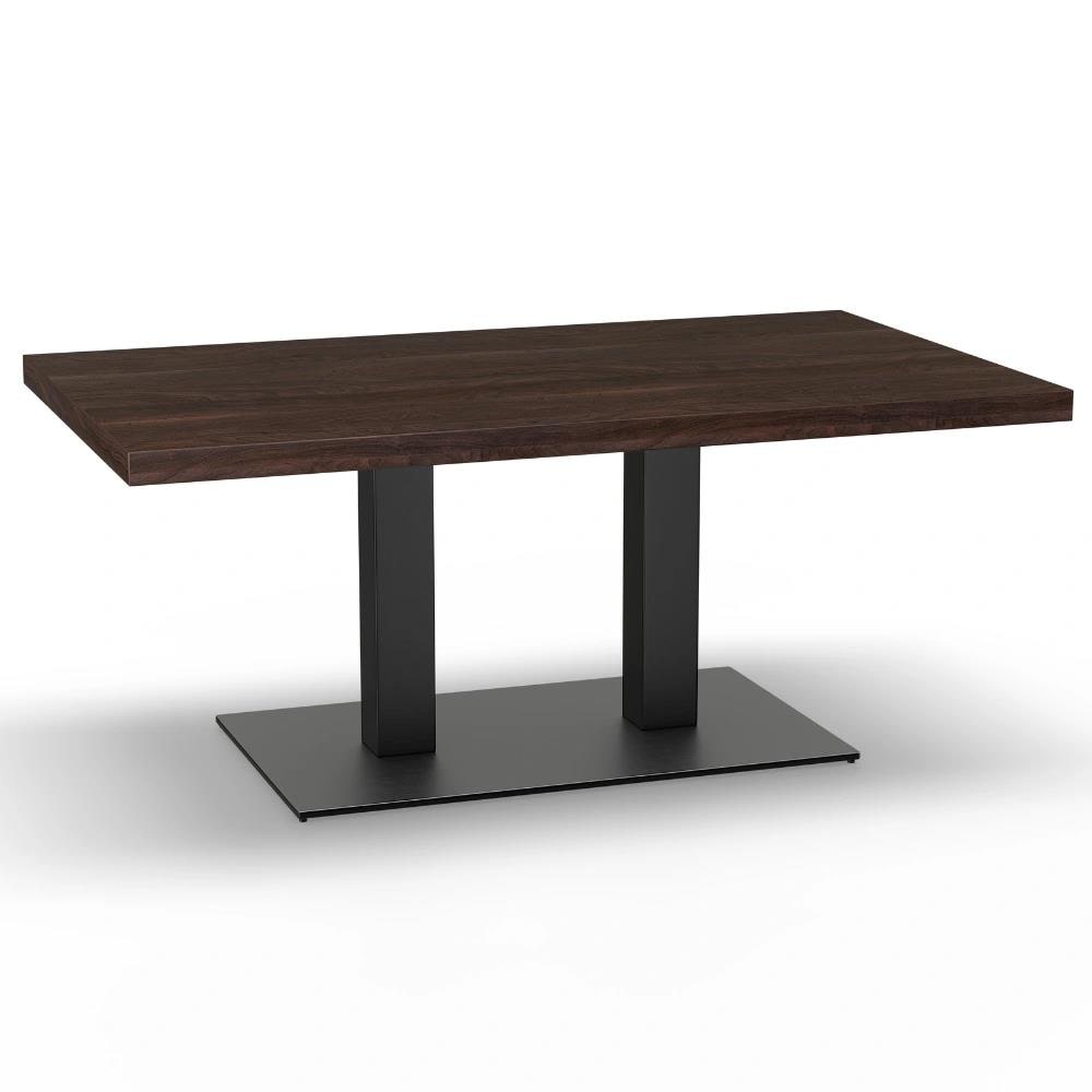 Gastro Loungetisch 120x80 cm | Walnuss | Gusseisengestell | 45 cm Höhe