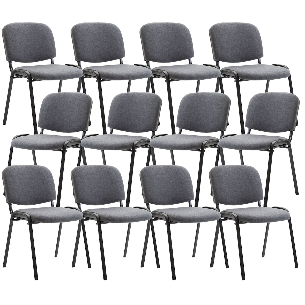 Pack De 12 Sillas Confidente Ken En Tela Gris