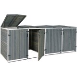 thumbnail of Décoshop26 - Abris de poubelles extérieur conteneurs à ordures jusqu'à 8 bacs avec couvercle 126x316x98 cm bois certifié FSC 04_0002871