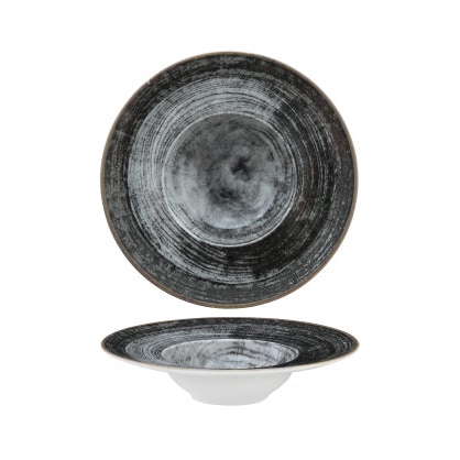 Napoli zwarte ronde pastakom Ø 27,5 cm binnendiameter Ø 14,5 cm Saturnia digitale print, set van 6