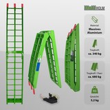 thumbnail of TRUTZHOLM 2 x Auffahrrampe klappbar 180 cm Traglast 680 kg Alu grün geriffelte Einzelstäbe Verladerampe
