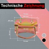 thumbnail of PRIOstahl Kistengriff Griff 1 Stück Gelb 100 x 70mm + Befestigungsschrauben aus Stahl für Truhe Box