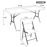 thumbnail of Pack mesa plegable 185x76 cm + 6 sillas plegables blanco Lifetime