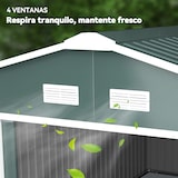 thumbnail of Cobertizo de jardín de exterior 12,4 m² 340x386x200 cm caseta de jardín con 2 puertas corredizas base refuerzo (suelo no incluido) verde