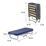 thumbnail of Dmora Letto pieghevole Venera, Brandina con rete 15 doghe, Materasso incluso, Lettino salvaspazio, 80x190h39 cm, Cover protettiva inclusa