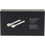 thumbnail of 2er-Set Eierlöffel Perlmutt (runde Enden, Länge 11 cm), Handarbeit, Naturprodukt, Ei- & Kaviarlöffel