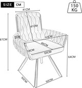 thumbnail of Drehstuhl Samt Grau mit Armlehnen 360° drehbar 63x50x87 cm