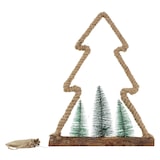 thumbnail of ECD Germany LED-Jute-Baum 35x6,5x45 cm mit 45 warmweißen LEDs, Deko Weihnachtsbaum aus Seil mit 3 Tannen & Jutesäckchen, batteriebetrieben mit Timer,