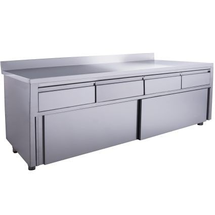 Saro Schiebetürenschrank mit 4 Schubladen und Aufkantung, Breite 2000mm