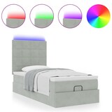 thumbnail of vidaXL Ottoman-Bett mit Matratzen & LEDs Hellgrau 80x200 cm Samt