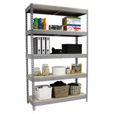 thumbnail of SimonRack Industrieregal, 2000x1800x450 mm, 600 kg am Biegepunkt, 5 Holzböden, Garagenregal, Grau/Holz- Simonforte